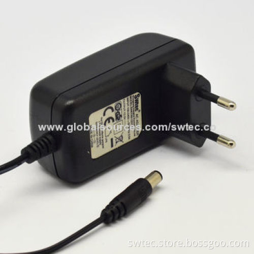 External 24W EU Plug-in Switching Power Supply, 100-240V AC, 50/60Hz, ErP, CEC Level V, MEPS IV